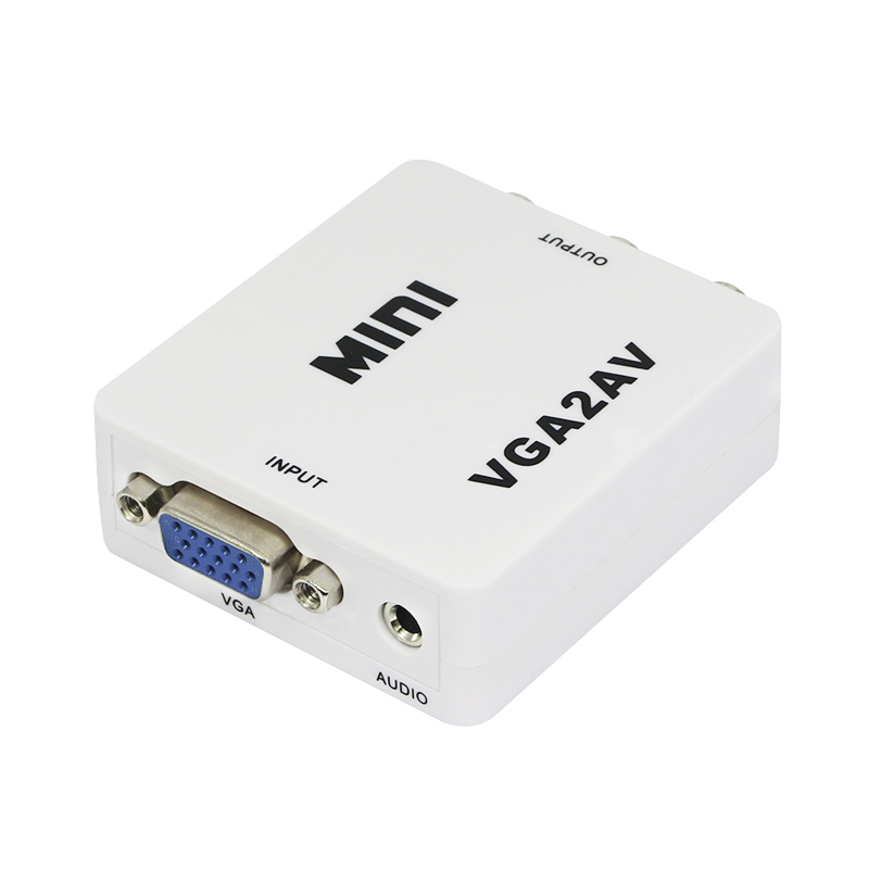 VGA to AV RCA Composite Converter Adapter Box with Audio
